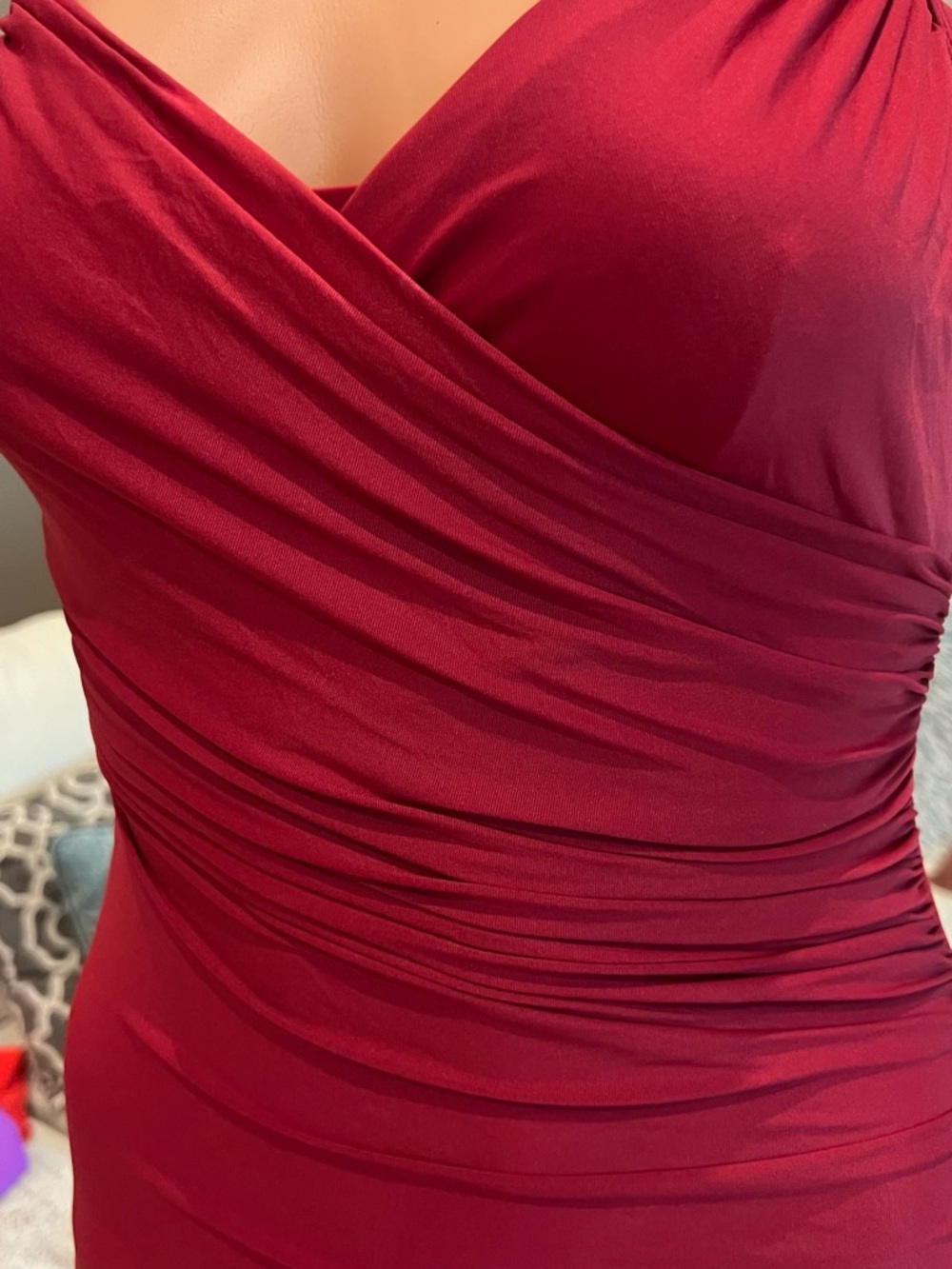 Jantzen Wrap-Front One-Piece Swimsuit in Deep Red - Picture 5 of 6